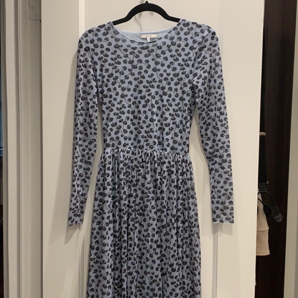 Ganni mesh sleeve maxi dress